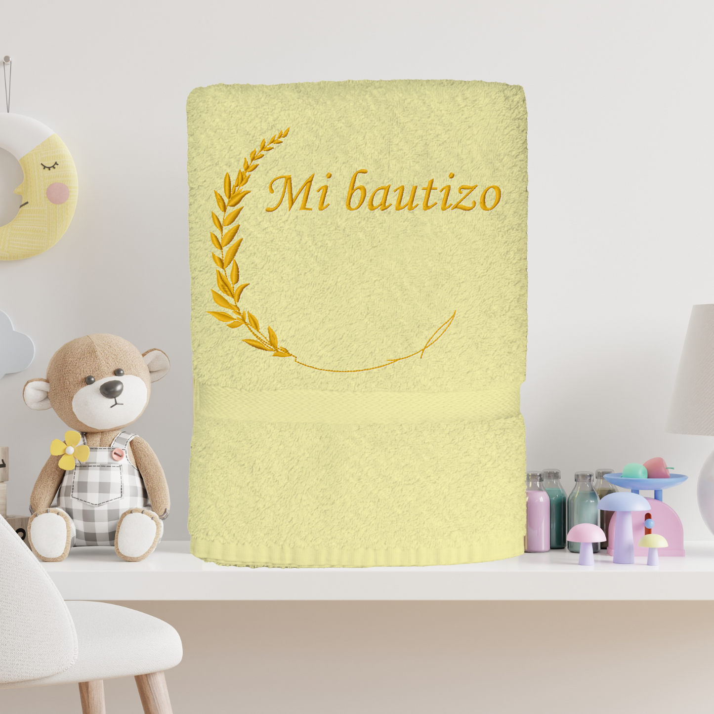 Toalla de Bautizo con Ramillete Personalizada