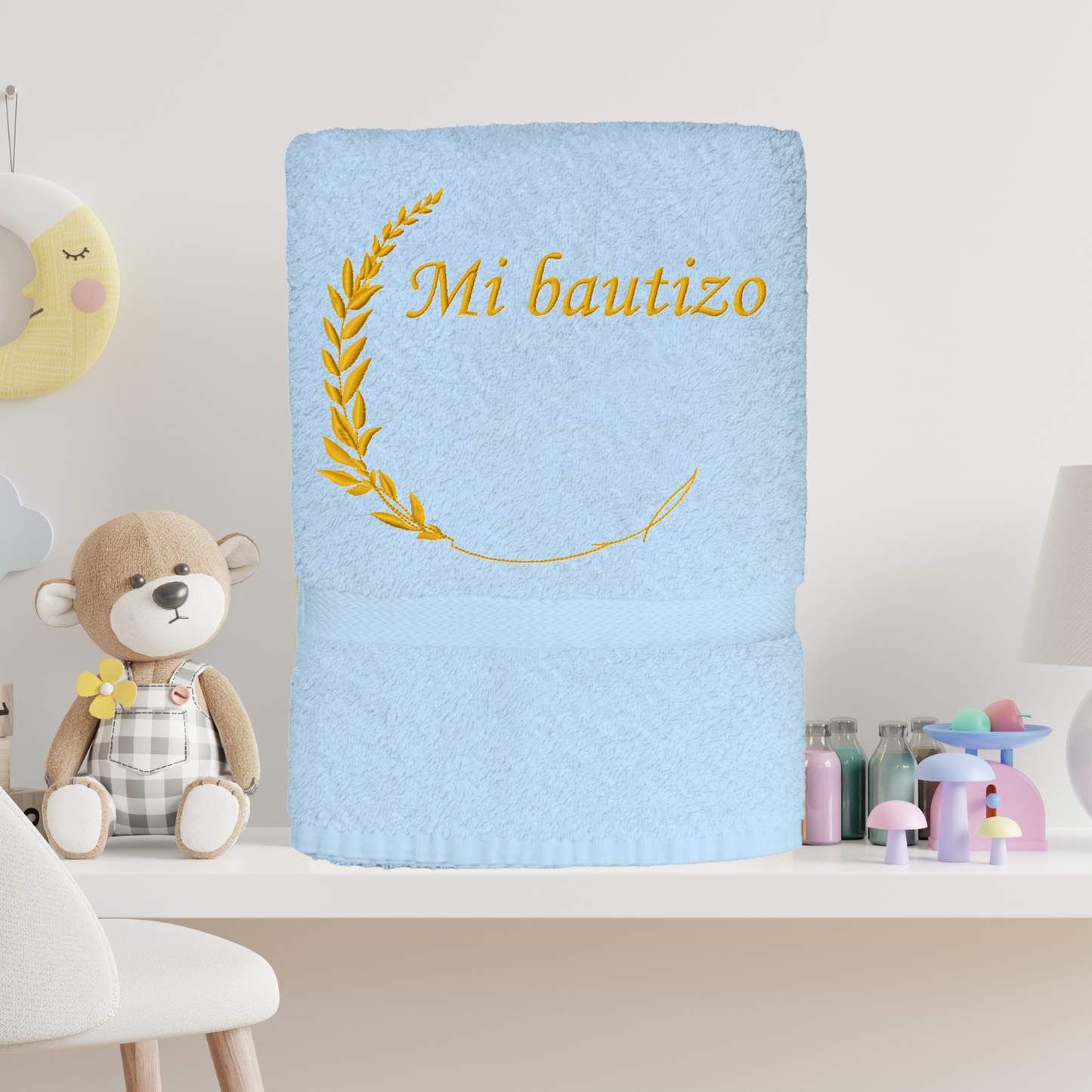 Toalla de Bautizo con Ramillete Personalizada