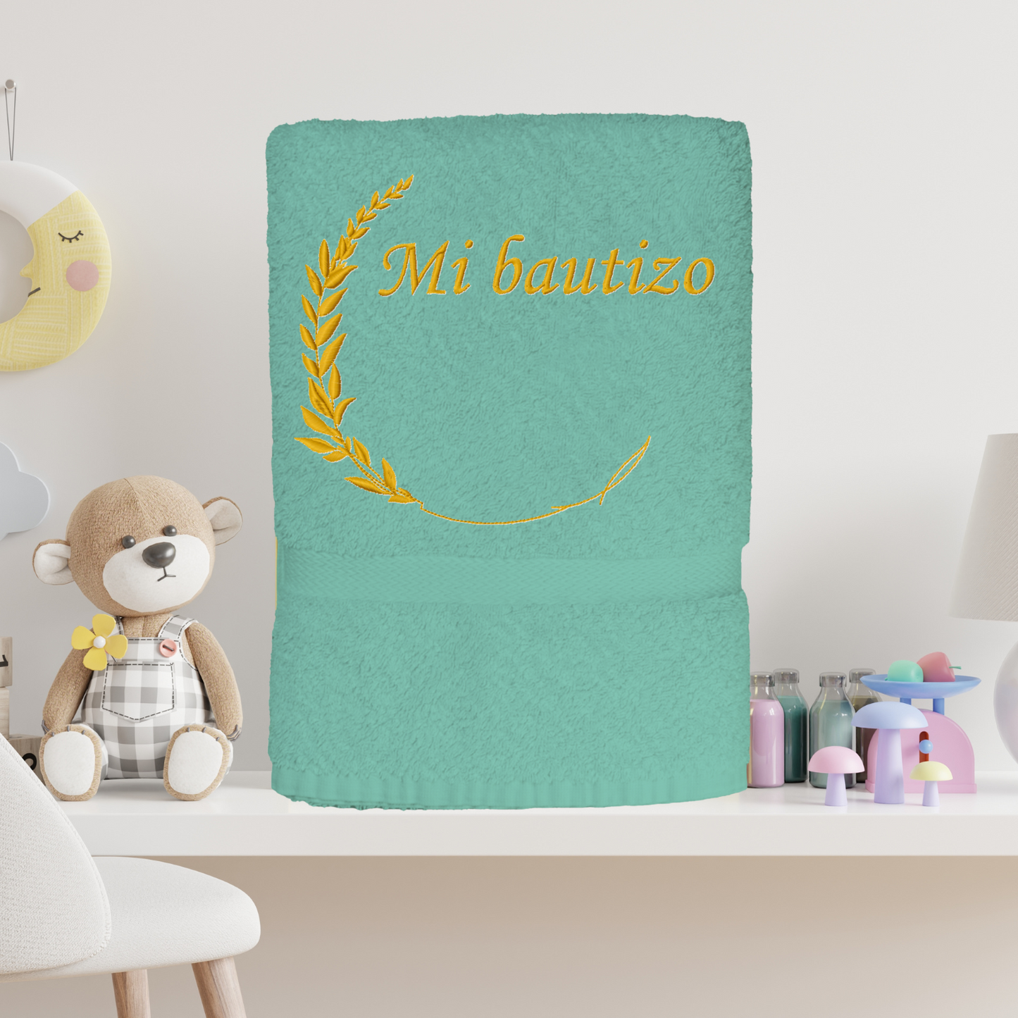 Toalla de Bautizo con Ramillete Personalizada