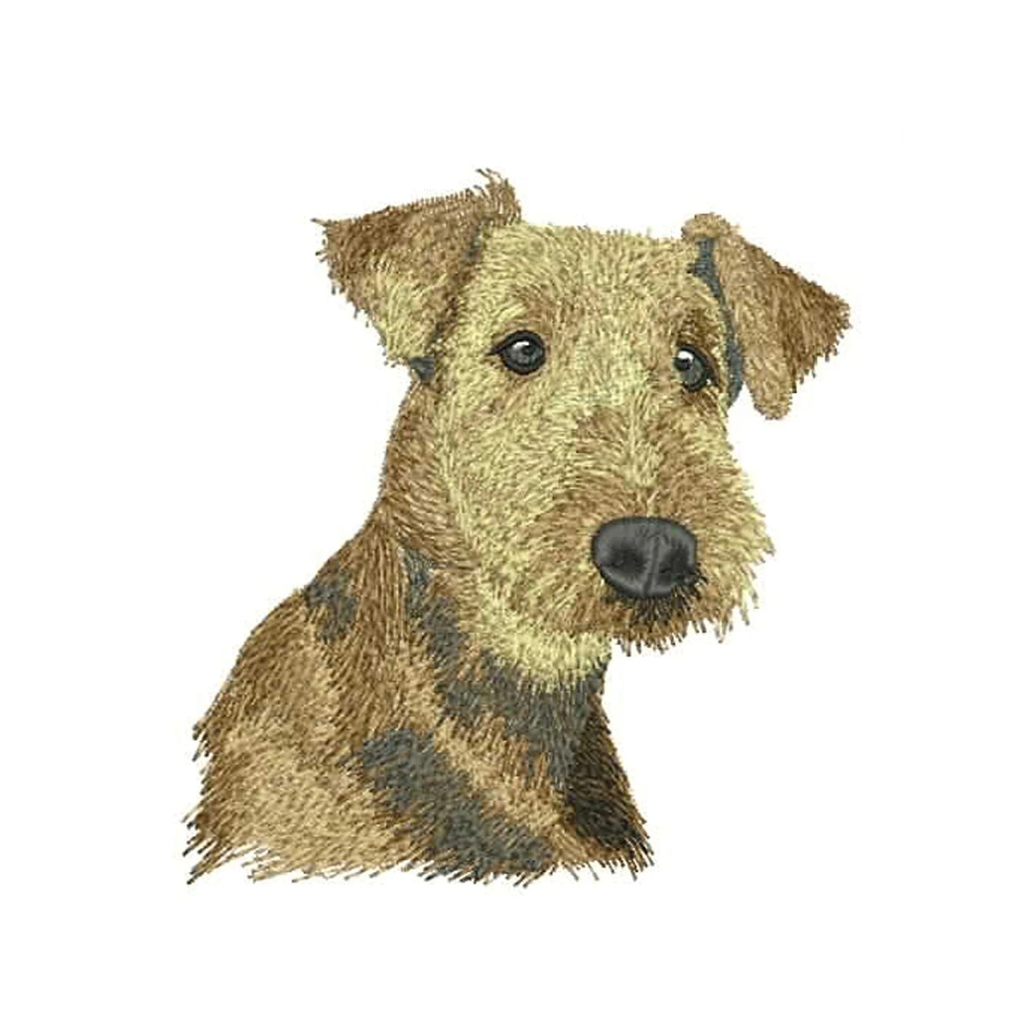 Decorative cushion cover with Airedale terrier embroidery