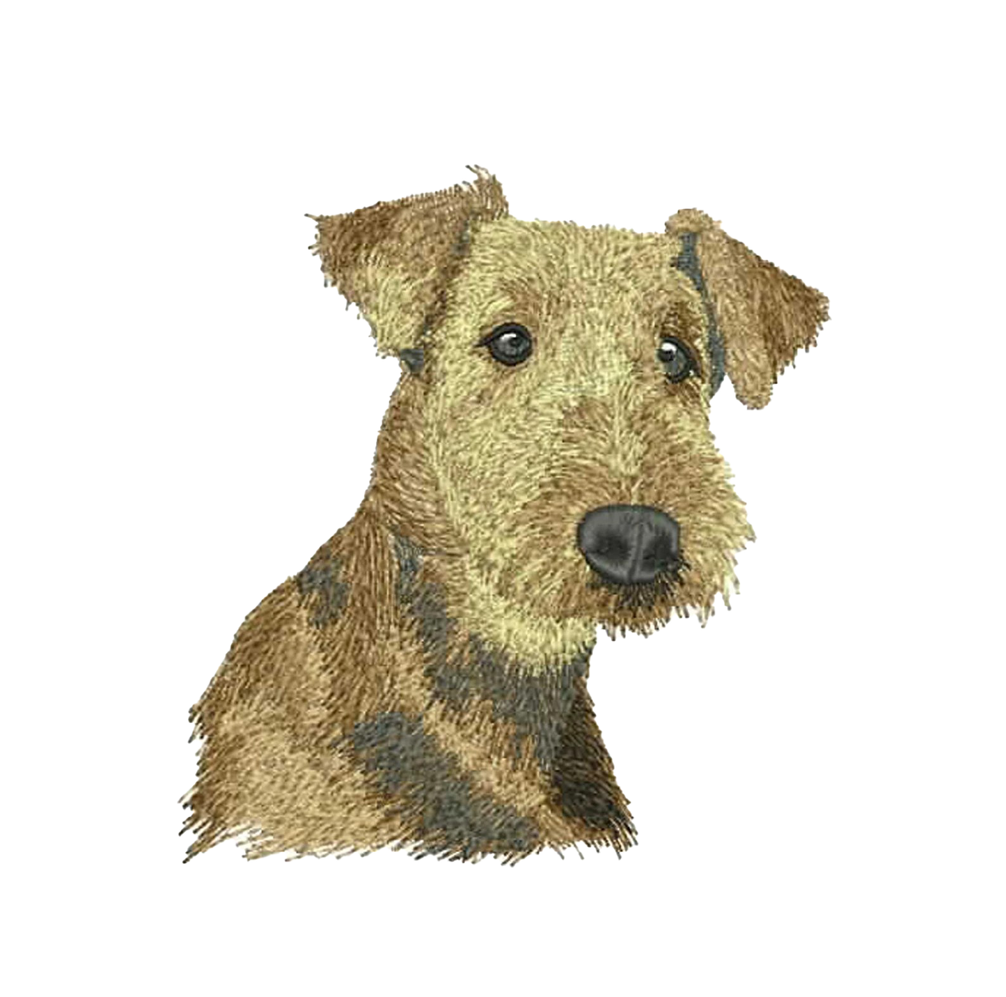 Bolsa textil con bordado de Airedale Terrier, natural-negra