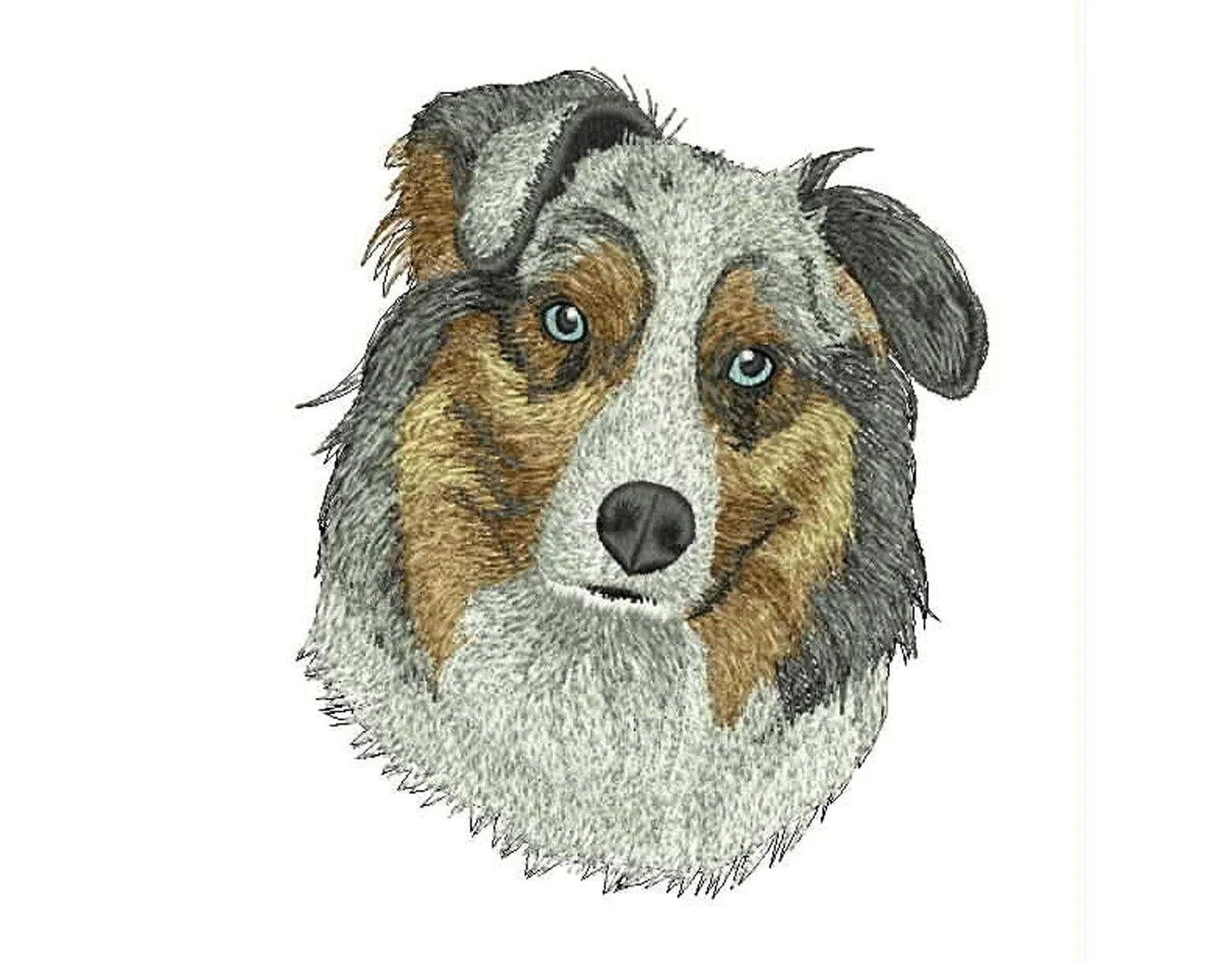 Decorative cushion cover with Australian Shepherd dog embroidery