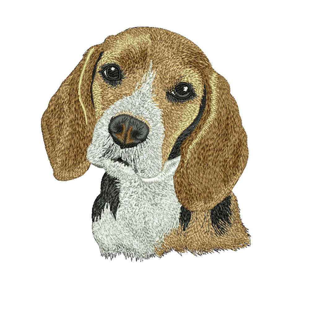 Decorative cushion cover with Beagle embroidery