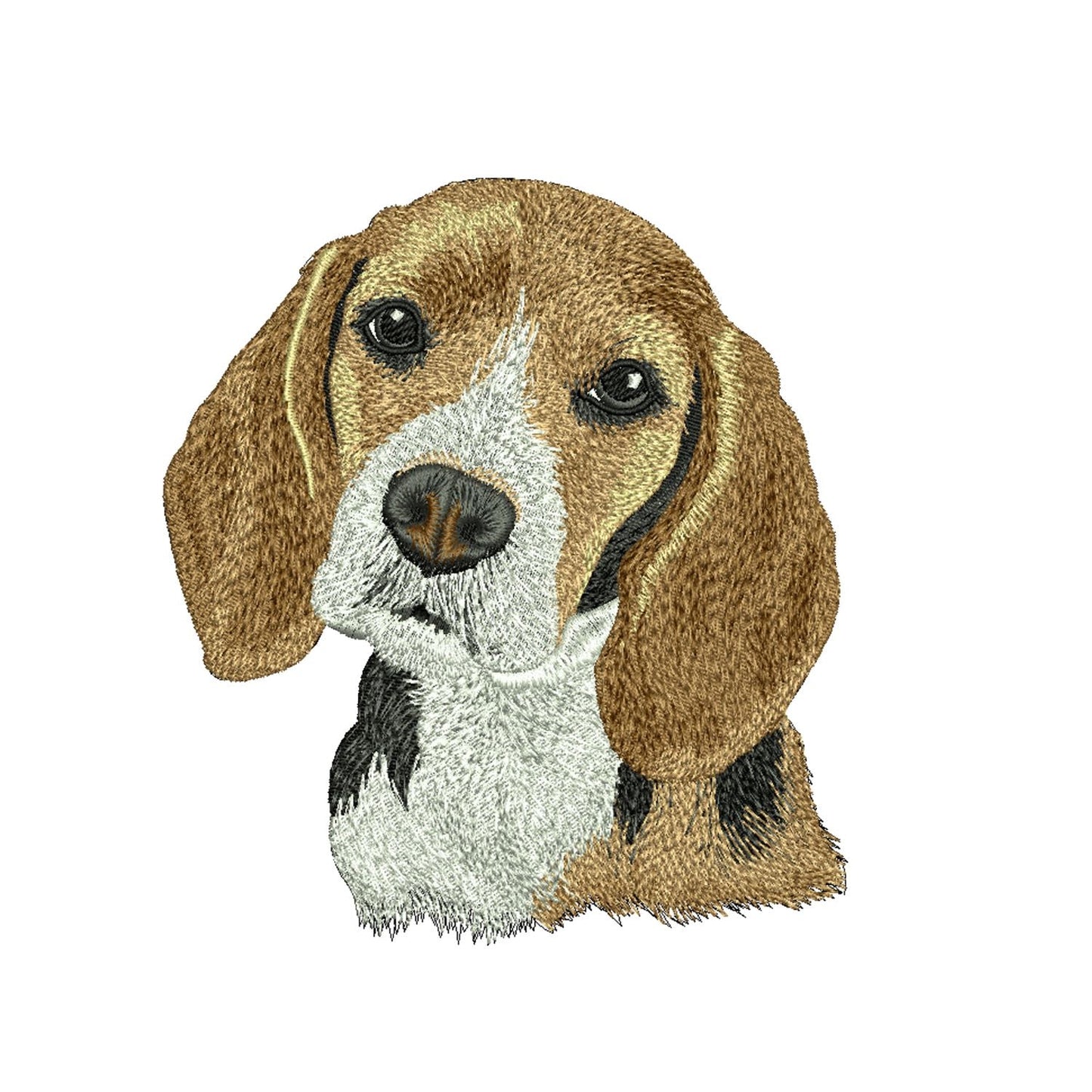 Beagle Embroidered Tote Bag, Natural-Black