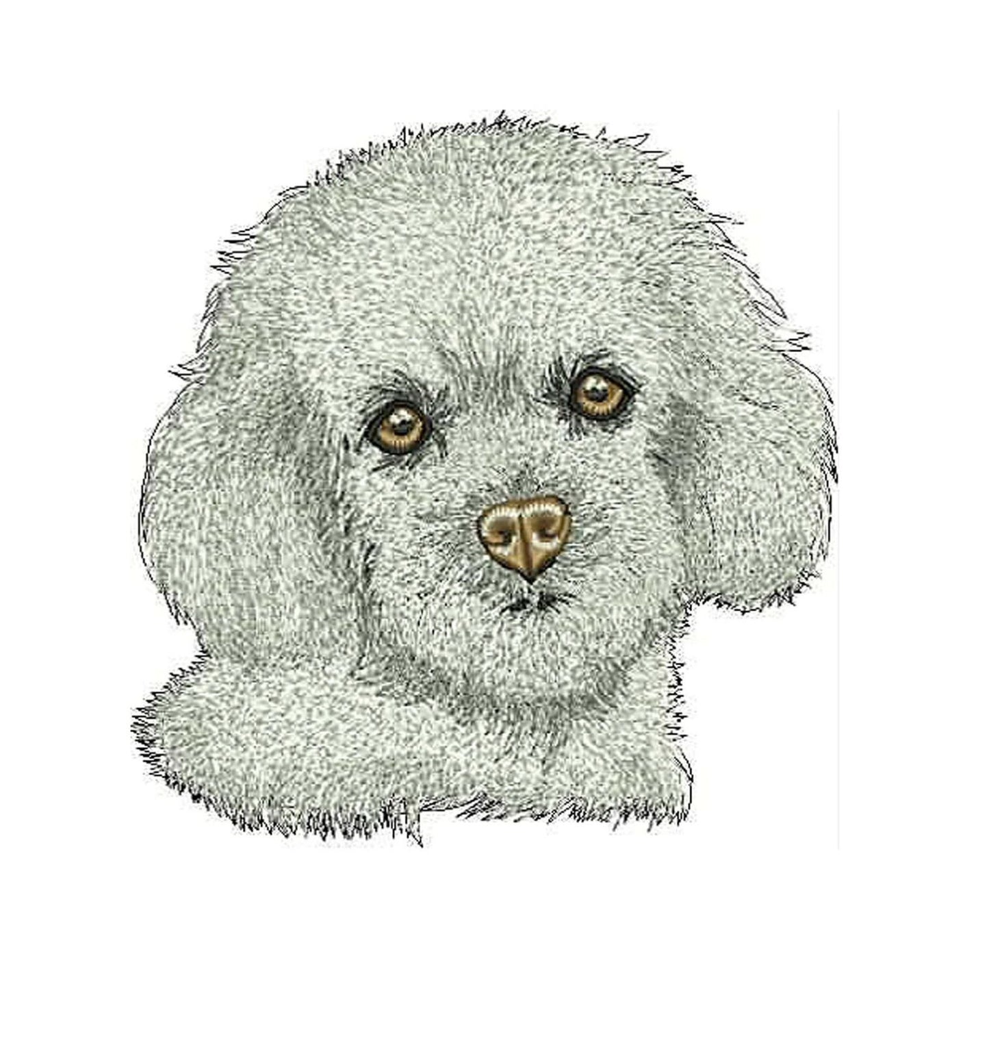 Decorative cushion cover with Bichon Frise dog embroidery