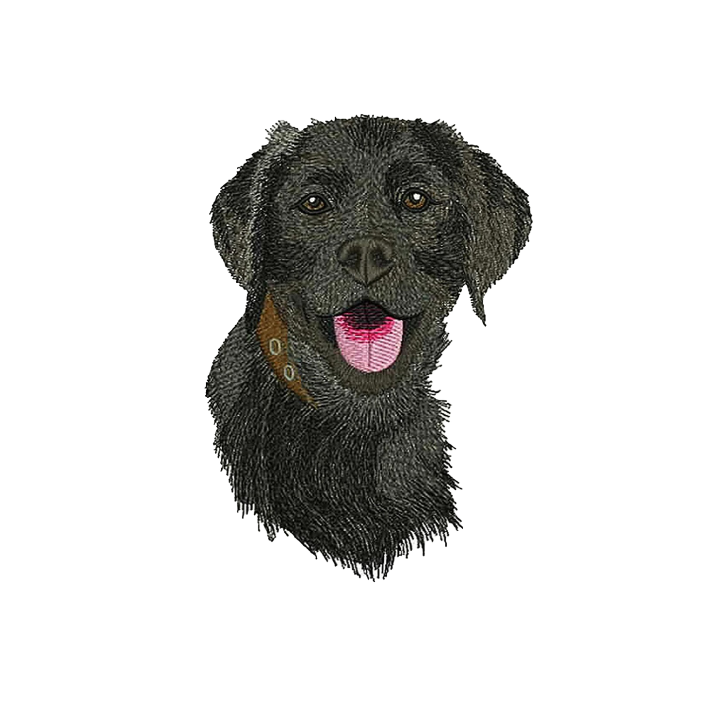 Decorative cushion cover with Black Lab dog embroidery