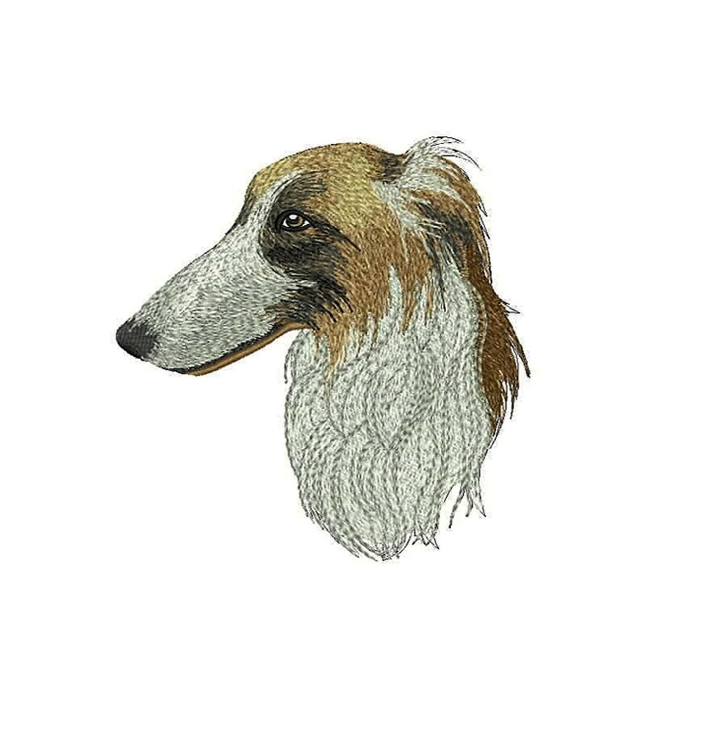 Decorative cushion cover with Borzoi dog embroidery