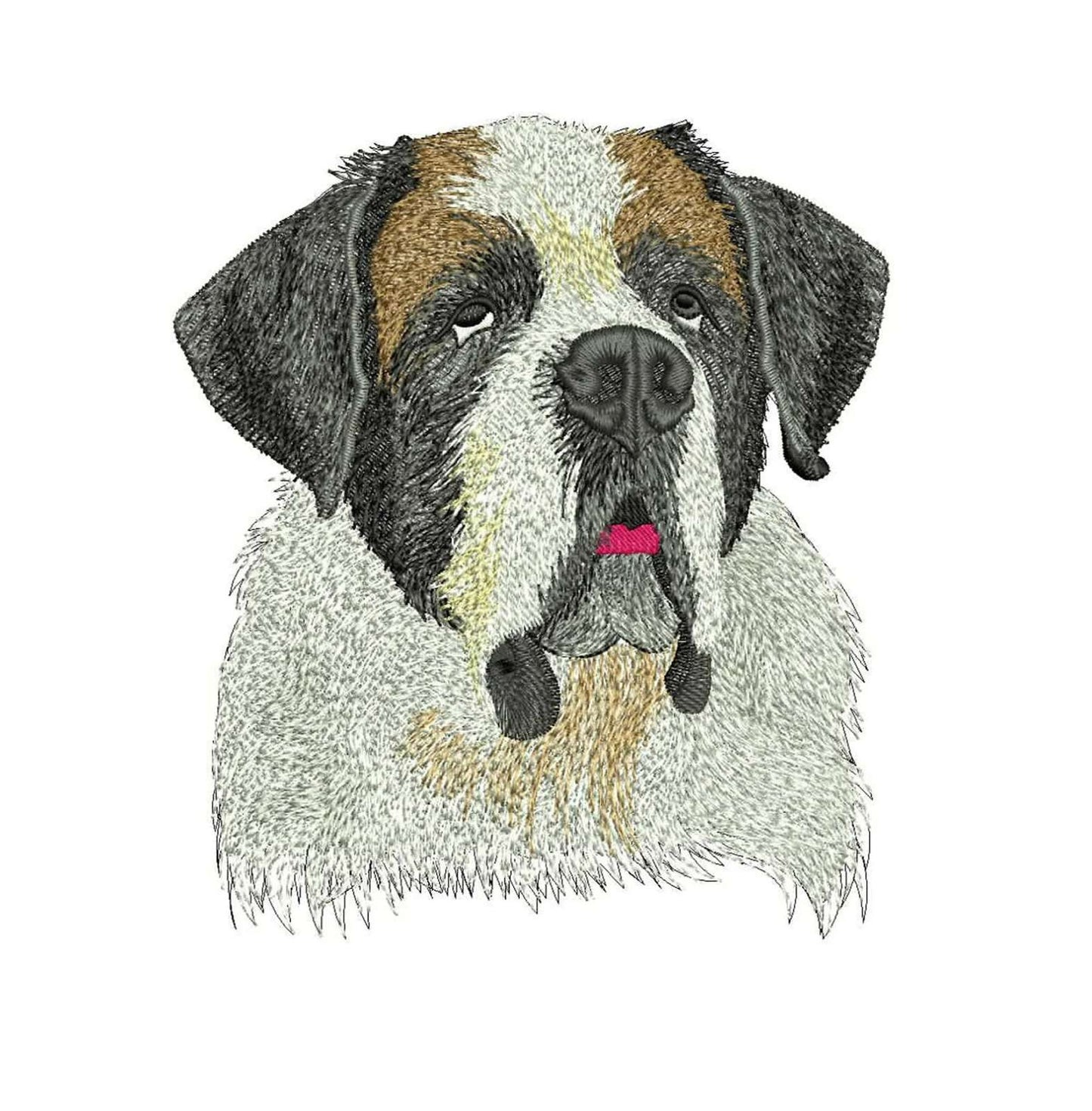 Decorative cushion cover with Bernard dog embroidery