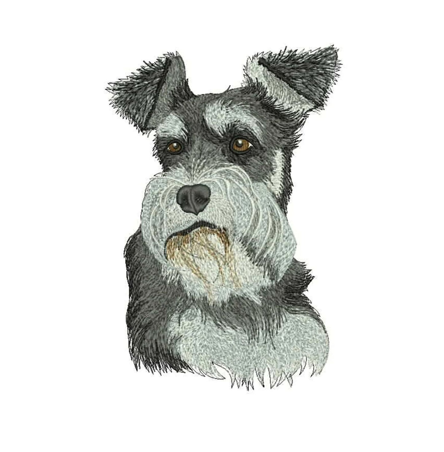 Decorative cushion cover with standard schnauzer embroidery