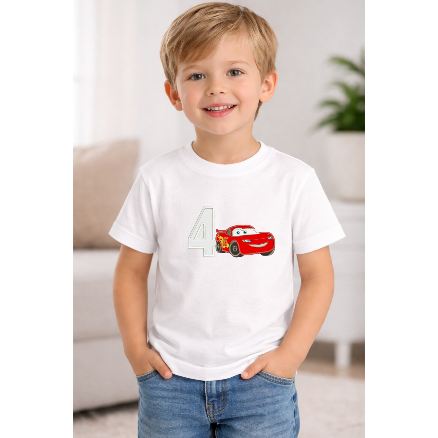 Camiseta infantil Rayo McQueen personalizada