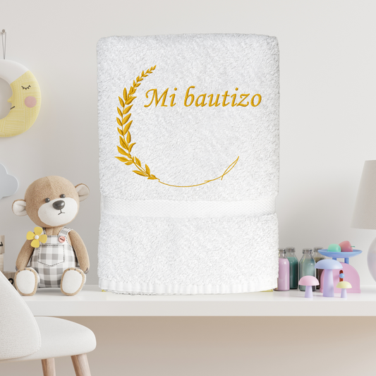 Toalla de Bautizo con Ramillete Personalizada