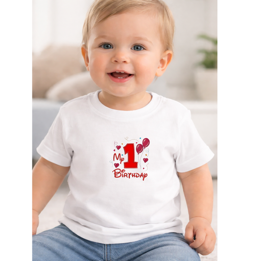 Camiseta infantil Birthday Balloons personalizada