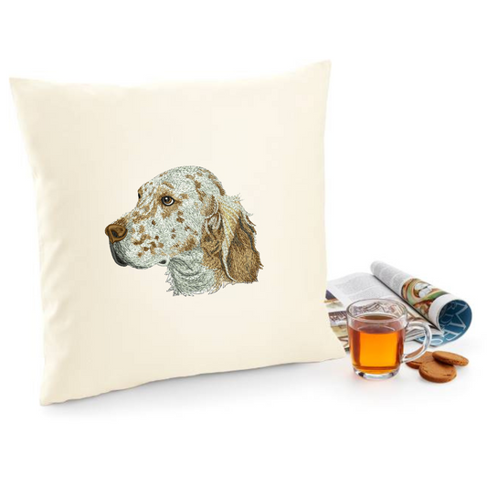 Decorative pillowcase with English Setter embroidery