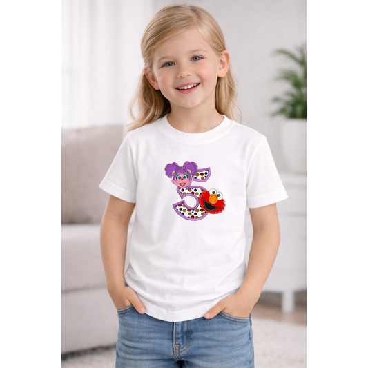 Camiseta infantil Abby y Elmo personalizada