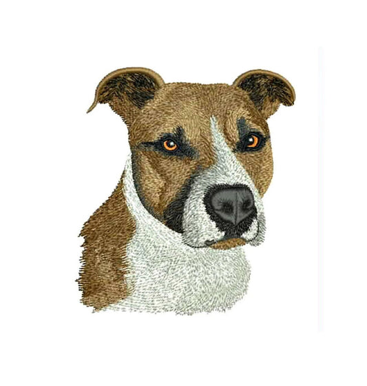 Bolsa textil con bordado de American Pit Bull Terrier, natural-negra