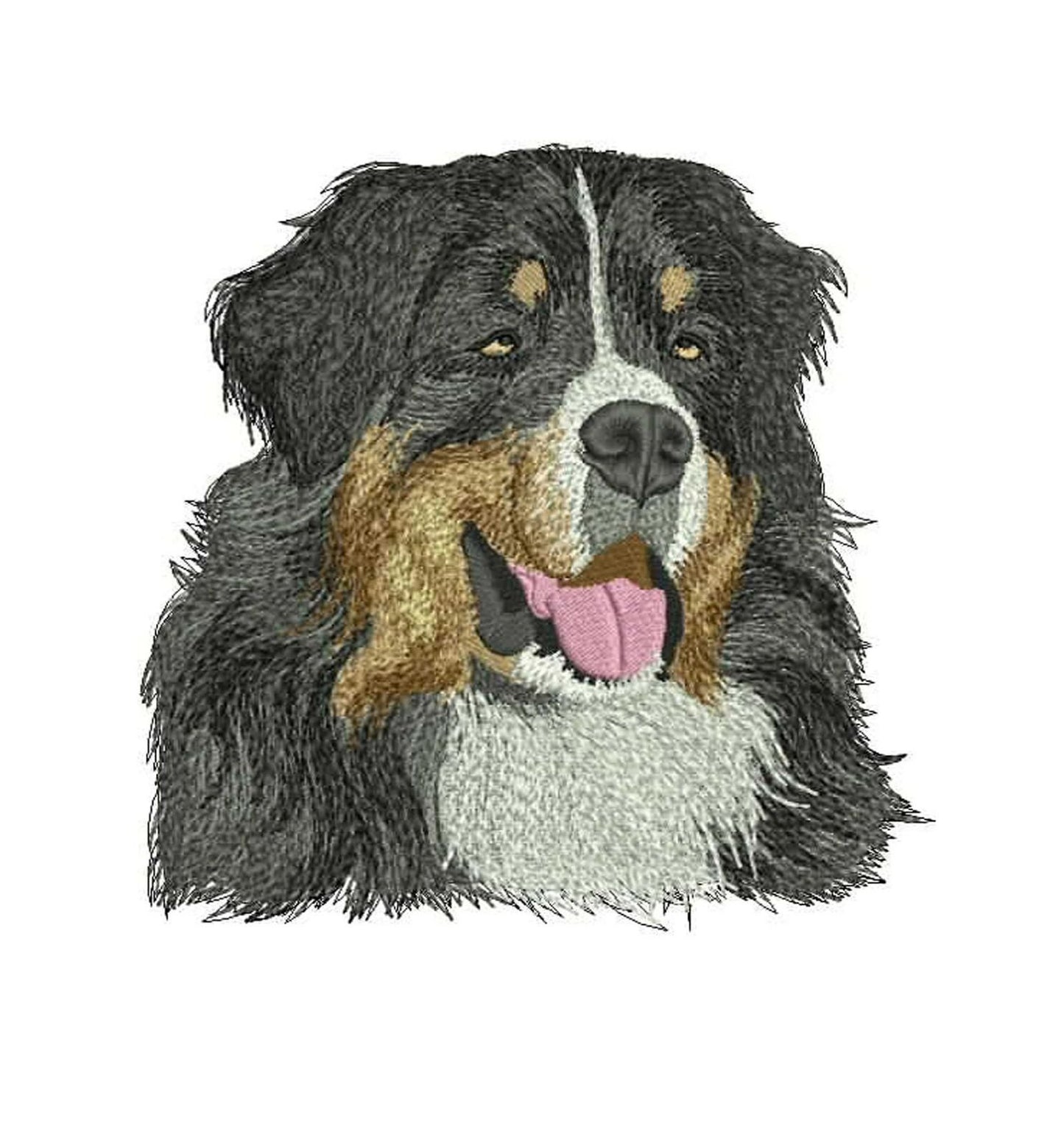 Decorative cushion cover with Bernese Mountain Dog embroidery