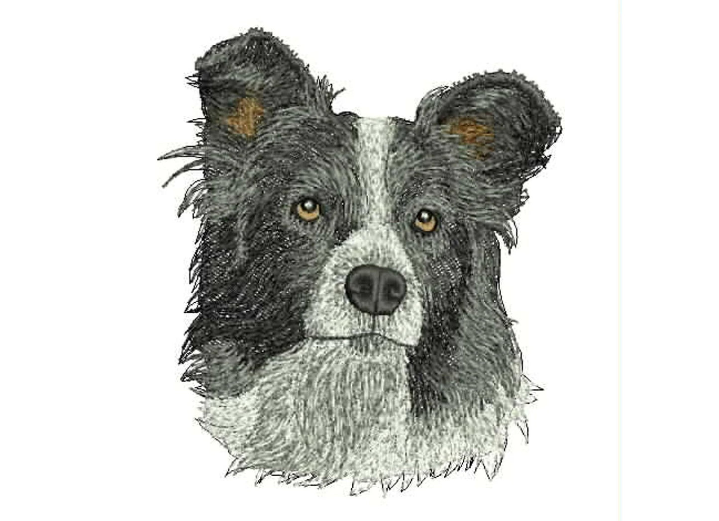 Decorative cushion cover with Border Collie embroidery