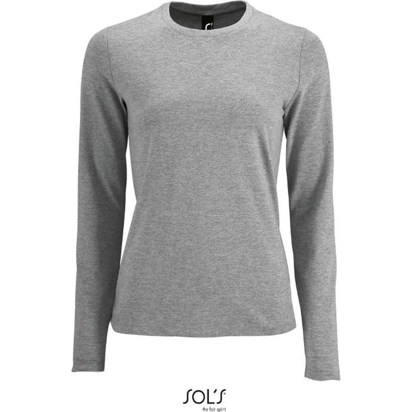 Дамска блуза дълъг ръкав - цвят сив меланж, Sol's – Медицински облекла Кали