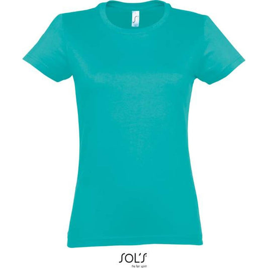 Camiseta médica de mujer en azul caribe, Sol’s