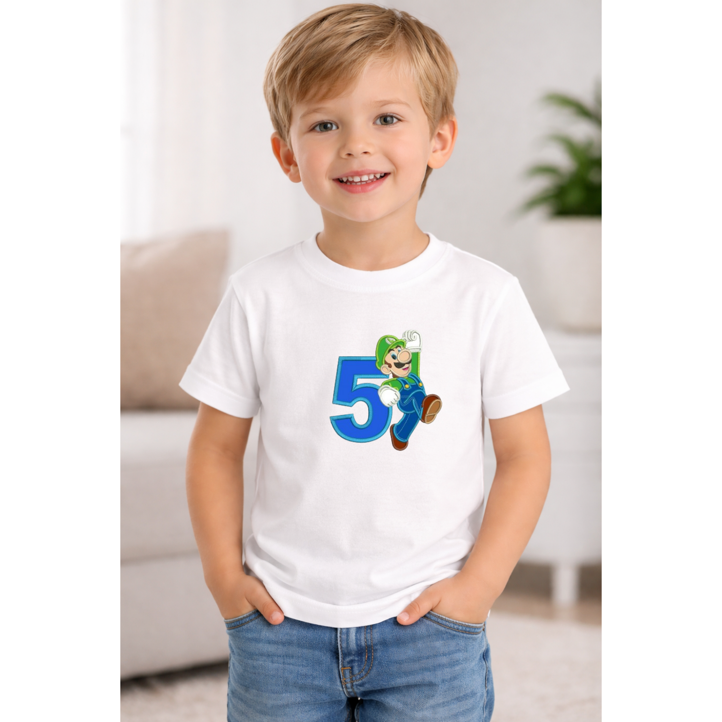 Camiseta infantil Luigi personalizada