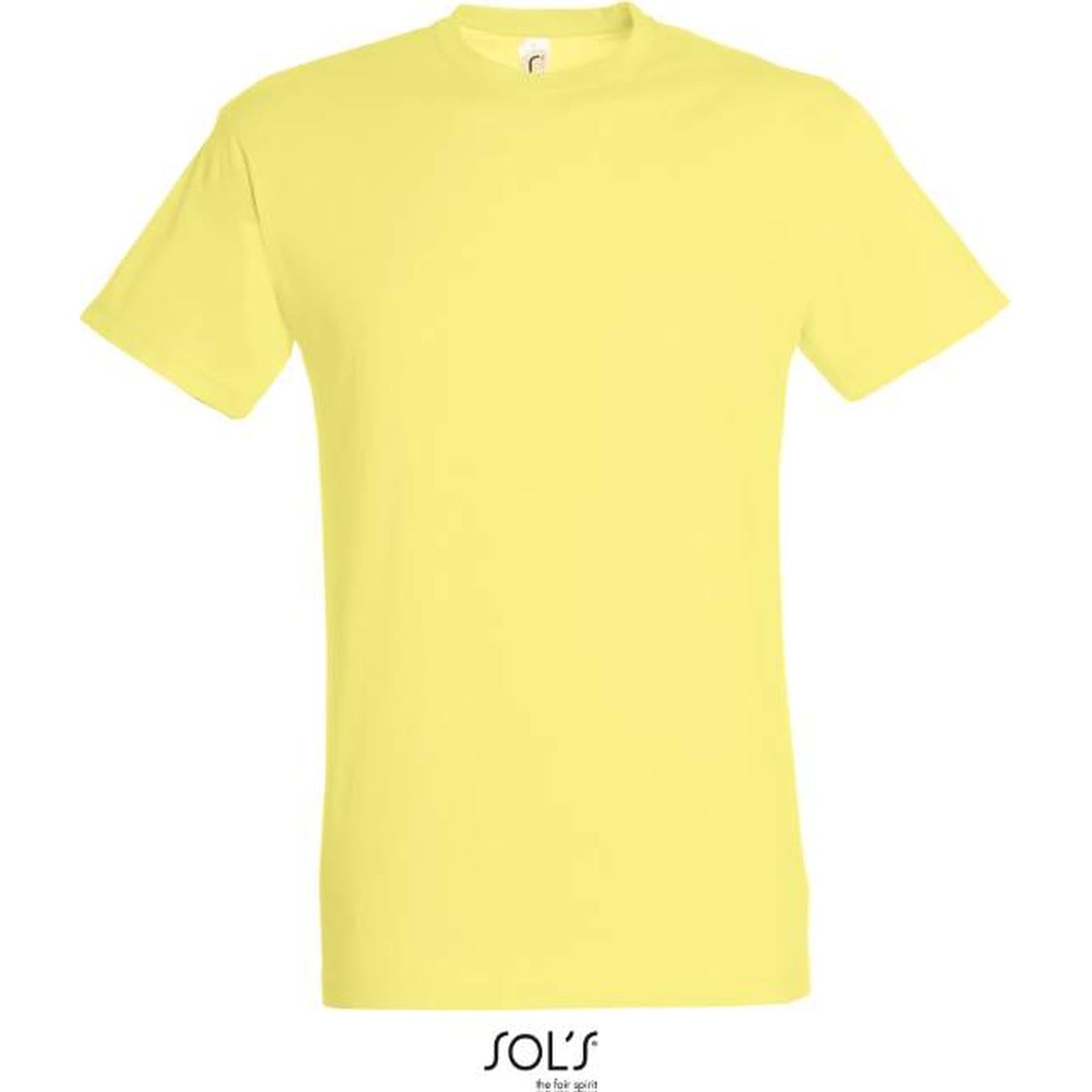 Мъжка тениска - цвят светло жълт, Sol's – Медицински облекла Кали